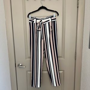 Express Ankle High-Rise Striped Pants, Size 4